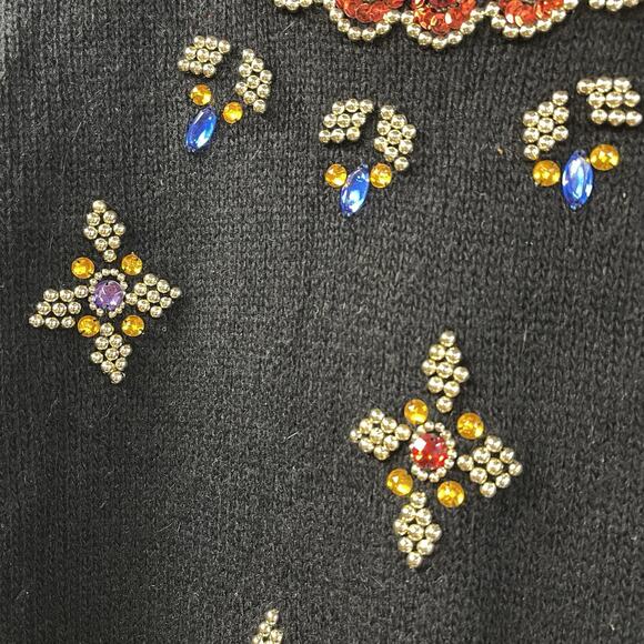 Not So Ugly Christmas Sweater Work In Progress Gems Silk Rabbit Hair L New Years - Picture 6 of 11